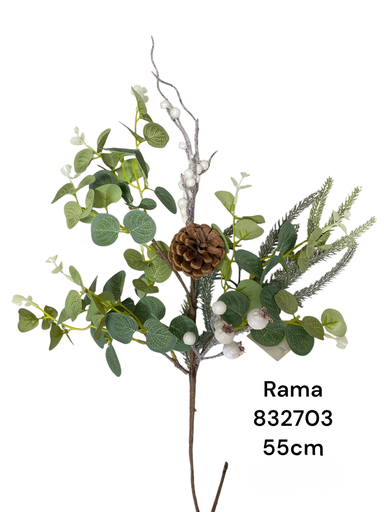 [832703] RAMA NAV. VERDE/BLANCA C/BELLOTA 55CM REF:52-852152