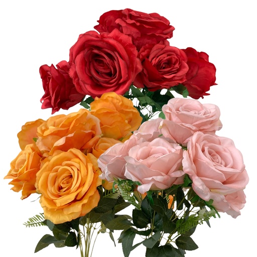 [5132] RAMO DE ROSAS 50CM 9ROSAS DE 11CM