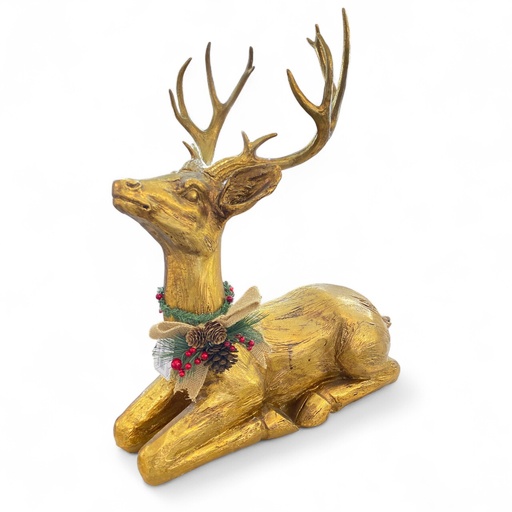 [XX9010921] RENO DORADO SENTADO POLIRESINA 50X65CM