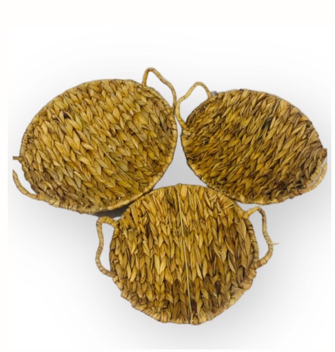 [15540] SET 3 CENTROS DE YUTE REDONDOS