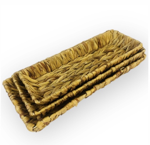 [15542] SET 3 CANASTAS DE YUTE RECTANGULARES