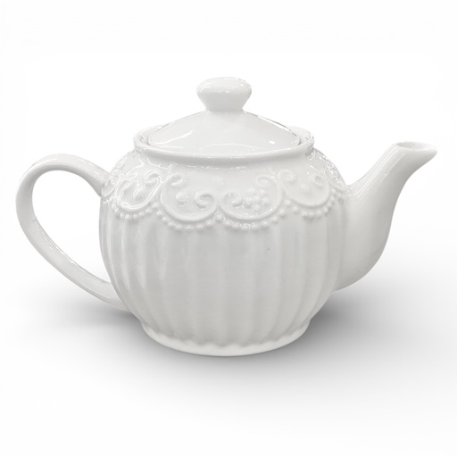 [83259] TETERA DE PORCELANA BLANCA VINTAGE PEQUEÑA REF:FD002/054662 500ML