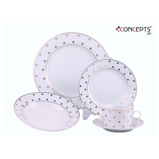 [086-196555] VAJILLA PUNTOS 30 PZAS 6 PUESTOS