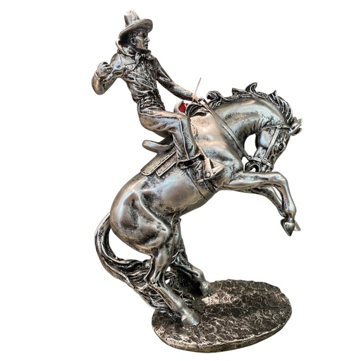 [22295] VAQUERO PLATEADO POLIRESINA 38CM