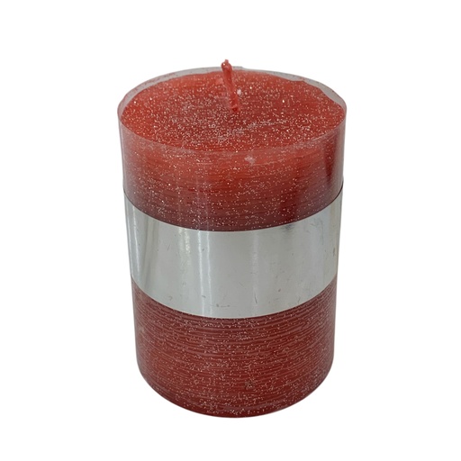 [905461] VELA ROJA CON BRILLOS ES20519 6.7X9.8CM