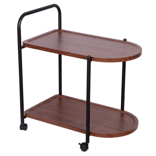 [2024618128657] MESA MÓVIL ESTILO MADERA 2 NIVELES 65X35X60 CM