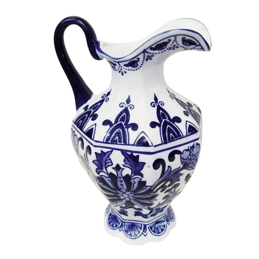 [6981606485900] JARRA CURVA BLUE DECOR JAPANESE PORCELANA AZUL 16X24CM - PT71-016
