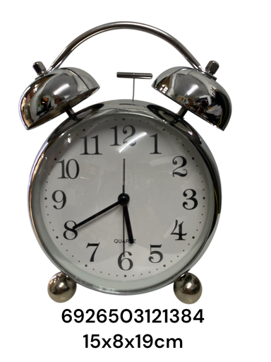 [6926503121384] SC12138 RELOJ METALICO DESPERTADOR 15X8X19CM
