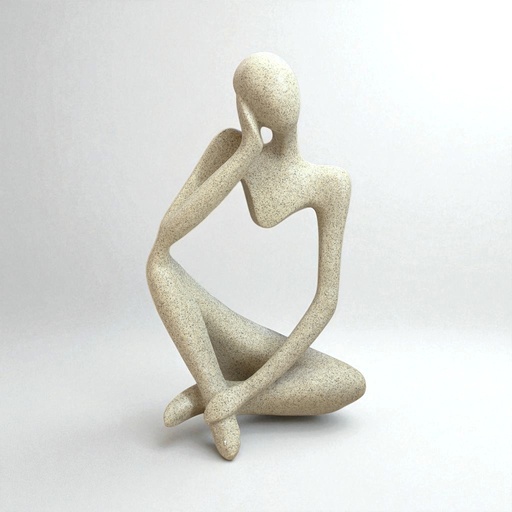 [15924] FIGURA SENTADA COLOR ARENA 14X10X21CM