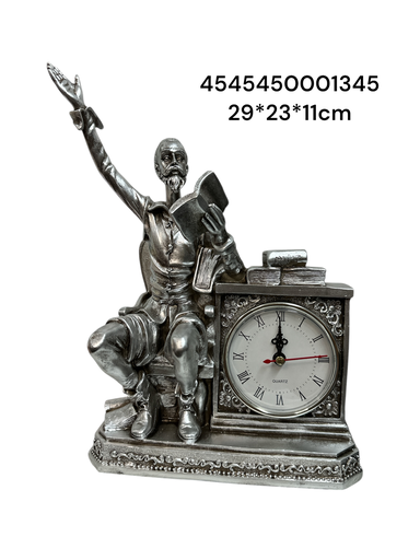 [4545450001345] CS8180049 ADORNO QUIJOTE C/ RELOJ 29*23*11CM