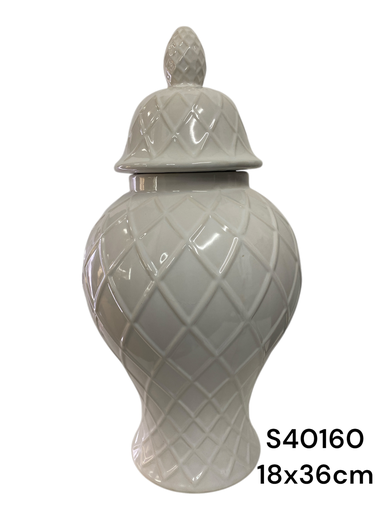[2023126401603] S40160 JARRON GINGER PORCELANA BLANCO 18X36CM