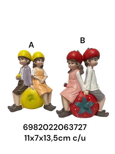 [6982022063727] SC6372 ADORNO PAREJA FRUTA 11X7X13.5CM