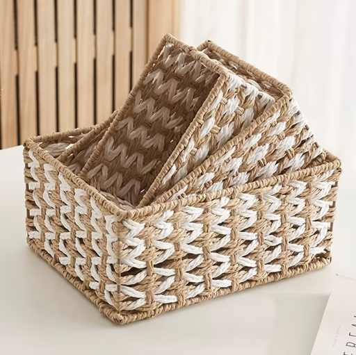 [6924521251106] SET DE 3 CANASTAS YUTE P:15X15X10CM, M:19X19X11CM, G:23X23X12CM - SC11527 