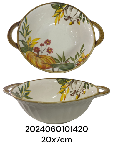 [2024060101420] SC15688 TAZON PORCELANA CALABAZA 20X7CM