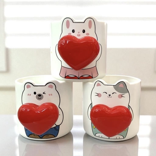 [912523] TAZA CERÁMICA AGARRADERA DE CORAZÓN (430ML) REF: SAN4741