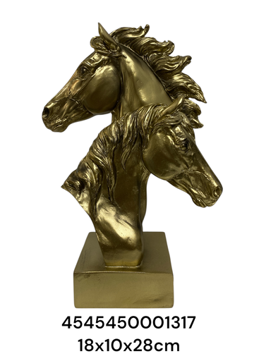 [4545450001317] CS8180021 CABALLOS BUSTO DORADO 18C10C28CM