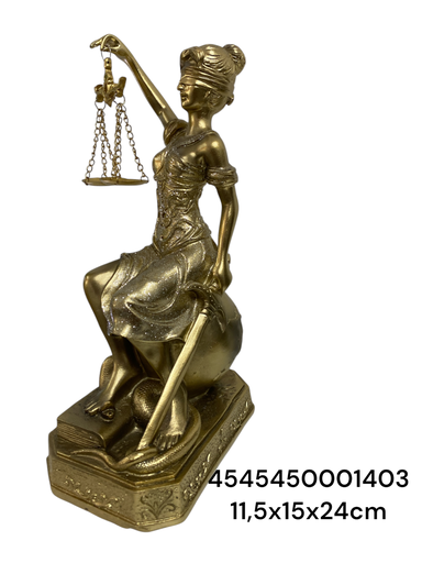 [4545450001403] CS8180107 DAMA DE LA JUSTICIA DORADA 11.5X15X24CM