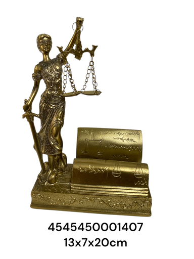 [4545450001407] DAMA DE LA JUSTICIA DORADA 13X7X20CM CS8180111