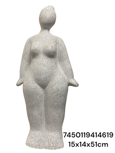 [7450119414619] 437-5010075 FIGURA MUJER DECOR BLANCA 15X14X51CM
