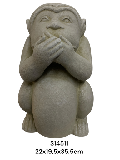 [S14511] MONO MUDO FIBRO CEMENTO MINERAL GRIS 22X19.5X35.5CM