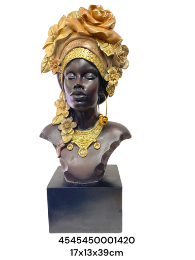 [4545450001420] CS8020422 AFRICANA BUSTO CAFE/BEIGE 17X13X39CM