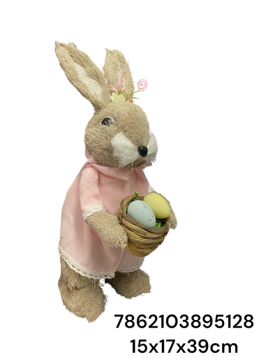 [7862103895128] CONEJA CON CANASTA DE HUEVOS 15X17X39CM