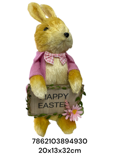 [7862103894930] 23MDS7 CONEJA PASCUA YUTE 20X13X32CM