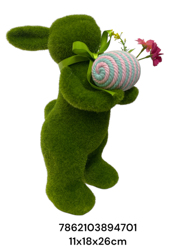 [7862103894701] 23CY0178 CONEJO VERDE PASCUA 11X18X26CM