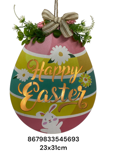 [8679833545693] LETRERO C/LUZ HAPPY EASTER 23X31CM