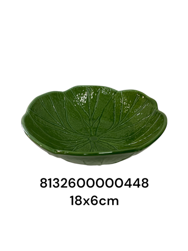[8132600000448] IC1292-08 POZUELO CERAMICA VERDE REPOLLO 18X6CM