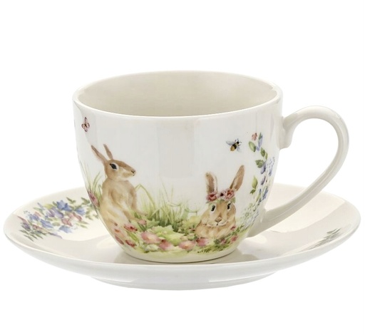 [8132600000493] JUEGO DE TAZAS Y PLATOS CERÁMICA PASCUA 12PZ - IC1292-13