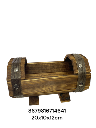 [8679816714641] MACETA BARRIL MADERA 20X10X12CM