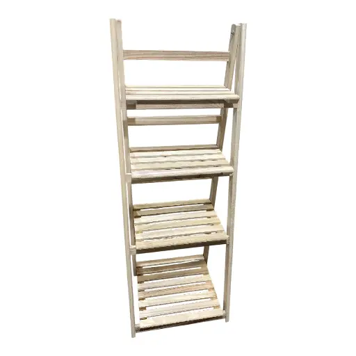 [6348936580321] PORTA MACETAS MADERA 4 PISOS 42X33X112CM