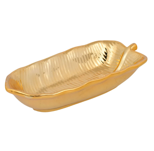 [786839] ADORNO HOJA DORADA 28x14x6CM - LP94327