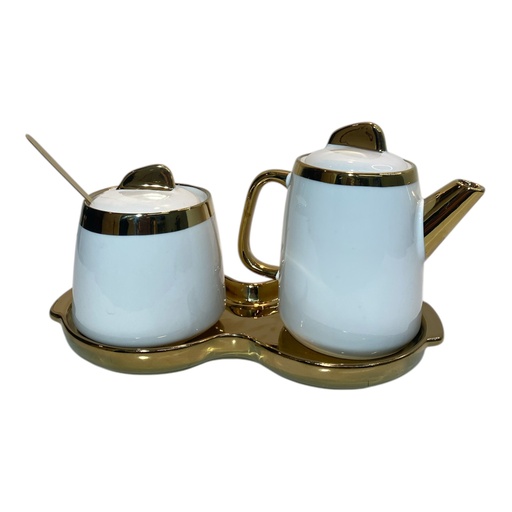 [202504020251408] SET DE CREMERA Y AZUCARERA DE PORCELANA 23X11X13CM