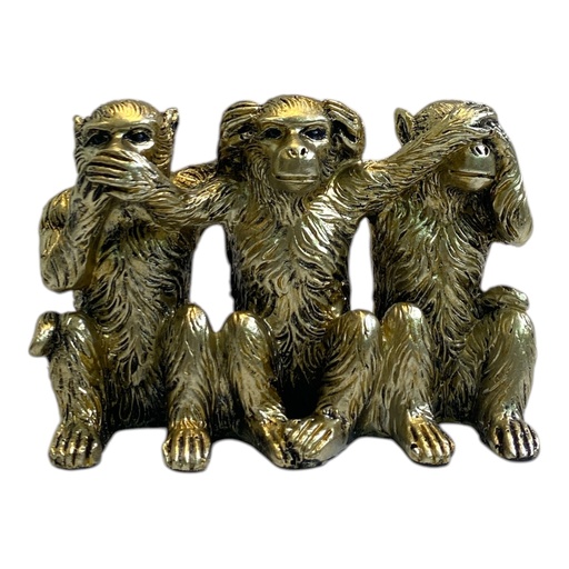 [2109002801] MONOS POLIRESINA VER, OIR Y CALLAR 11X5X7 CM