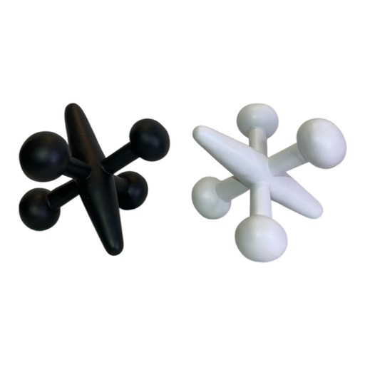 [4894616153573] ADORNO DECOR RESINA NEG/BLA MATATENA REF: XY-2005016 13X17X13 CM