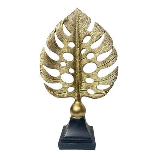[202308002023432] ADORNO HOJA DORADA POLIRESINA 13.5X6X24CM