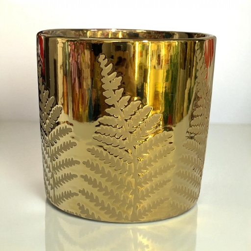 [18077-80] MACETA HELECHOS DORADA 13*13.5CM