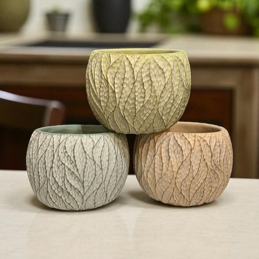 [18077-76] MACETA RAICES 3 COLORES GR 20*15CM