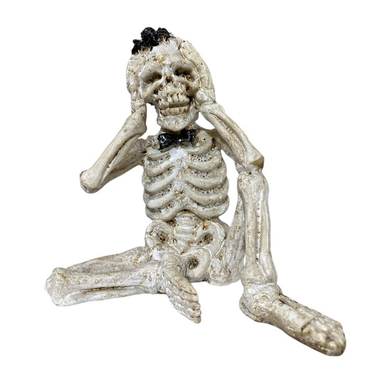 [23040202339] CALAVERA SENTADA, OIR, POLIRRESINA 13X12X12CM