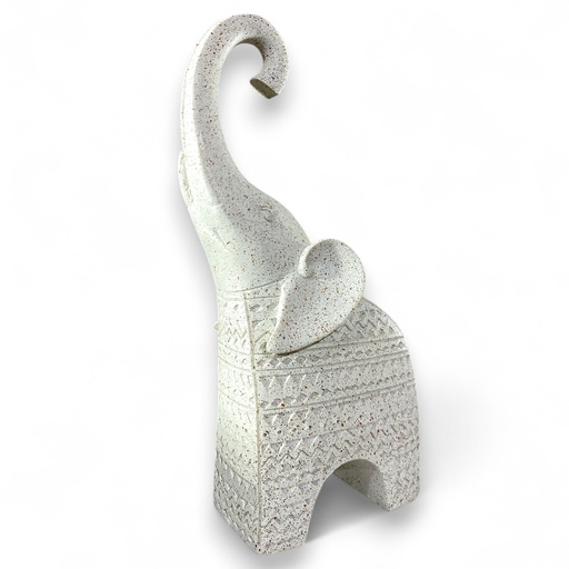 [ES25930] ELEFANTE DE RESINA BEIGE 10.5X6X20CM