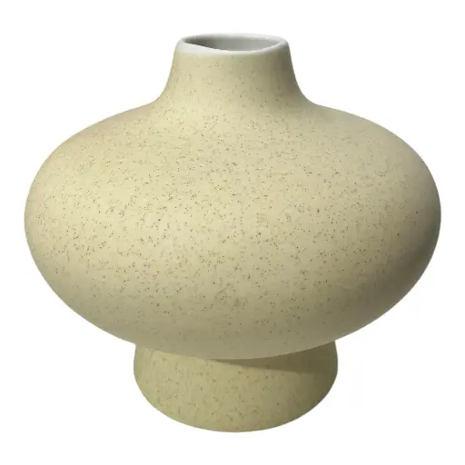[15554] FLORERO JAPANDI T/VASIJA BEIGE DE CERAMICA Ø15X13CM