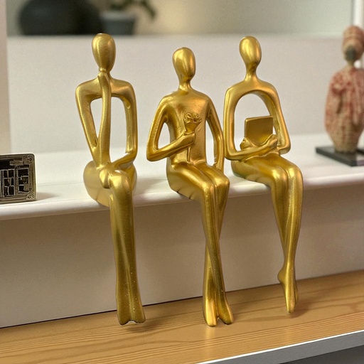 [15912] ADORNO MUJERES SENTADA SET X3 5X7X17CM