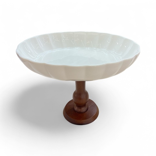 [16029] PORTABOCADITO PORCELANA/MADERA  17X24X18CM