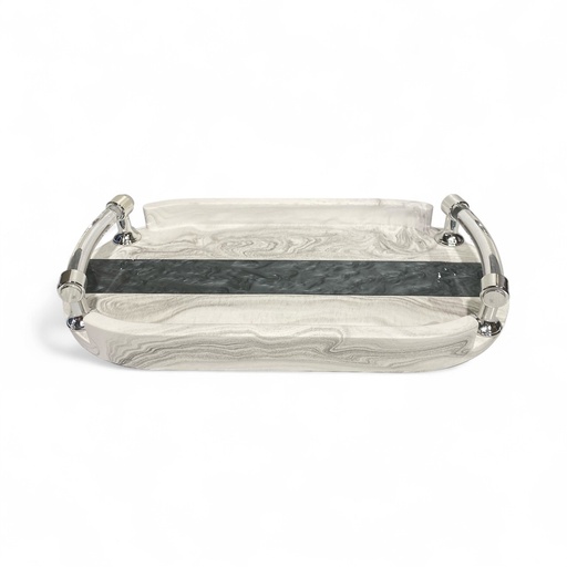 [567173] BANDEJA DECORATIVA GRIS REF:HM0897 (31X16CM)