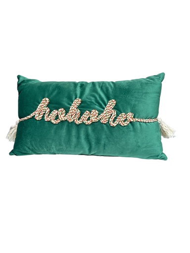 [828246] COJIN NAVIDEÑO HOHOHO VERDE 30X50CM (820374)