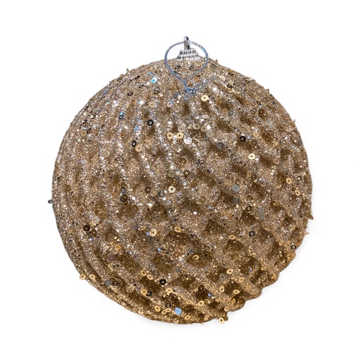 [6584599268514] ESFERA NAVIDAD 15CM CHAMPAGNE MOCA REF: ES26851