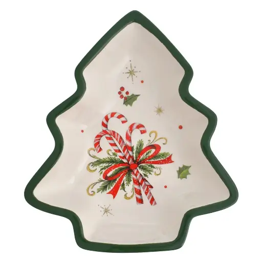 [236264] Plato de árbol navideño diseño candy 30cm, REF:HC8384-SD278