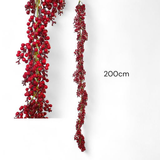 [6584599265582] GUIRNALDA FRUTOS ROJOS REF:ES26558  200CM